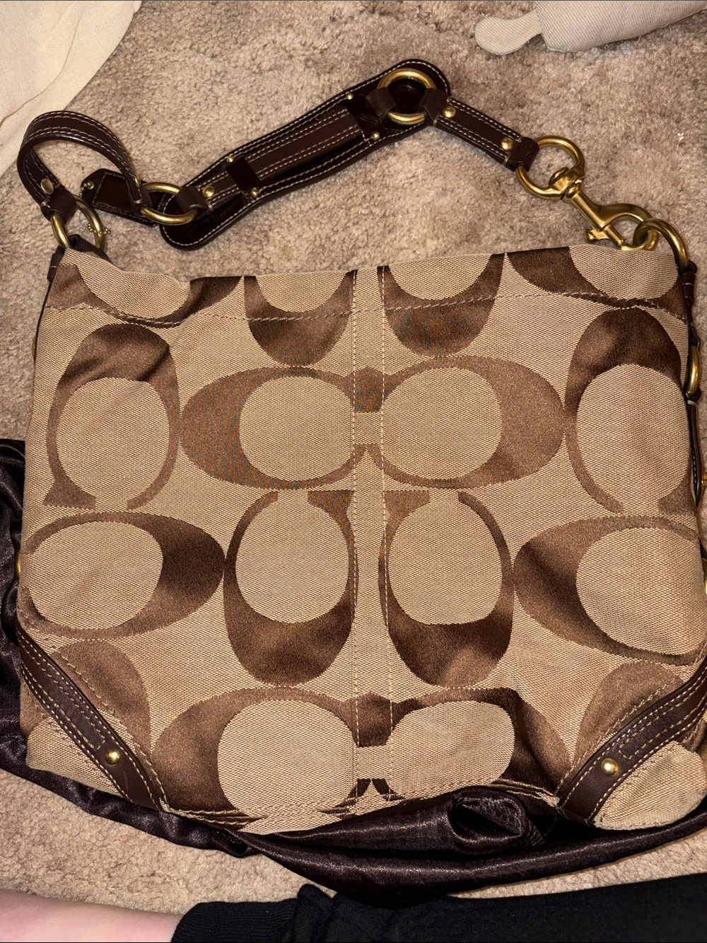 Coach Carly Signature Canvas Shoulder Bag